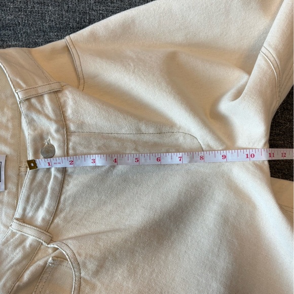 NOMIA NYC Sz 27 Paneled Wide Leg Jeans In Ecru new without tag Designer - Picture 10 of 12